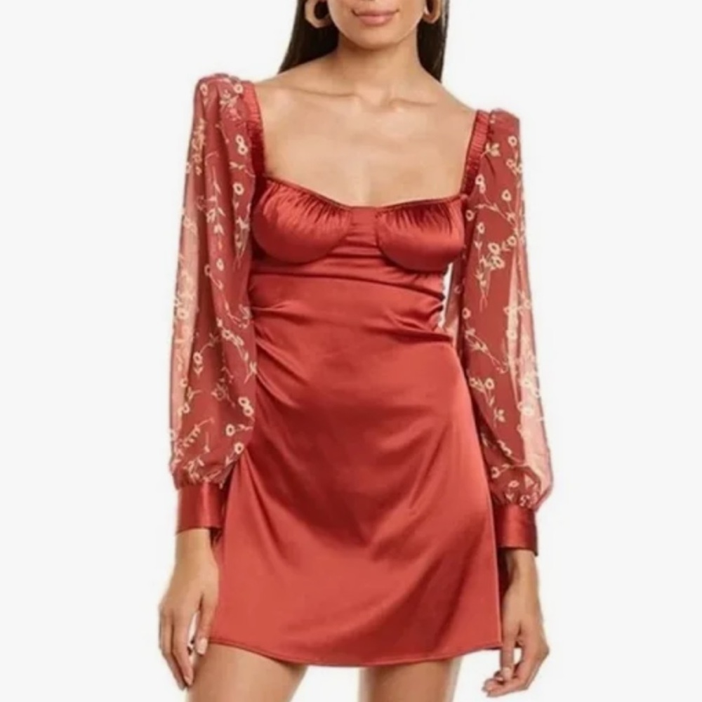 Floral Satin Mini Dress